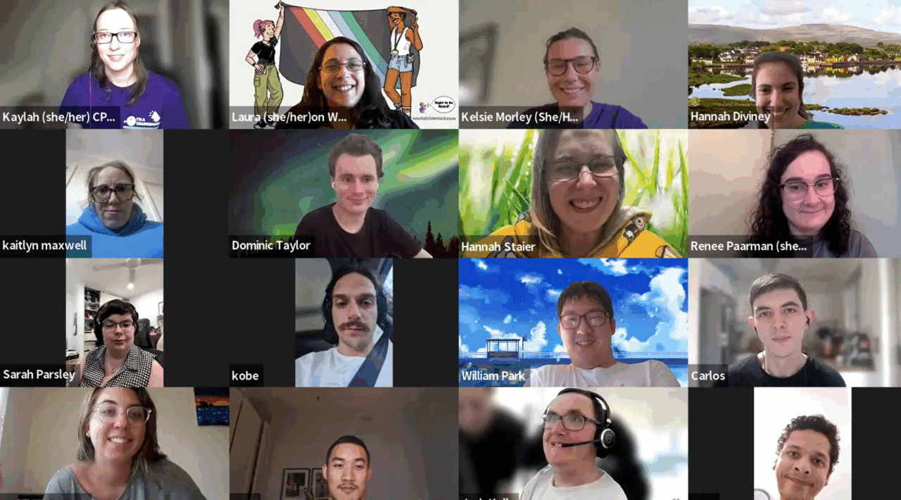 Screenshot of a Young Changemakers Zoom meeting.